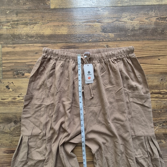 Tarse Wide Leg High Rise Linen Pants Medium - Picture 6 of 10